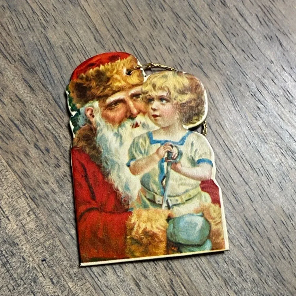 Vintage 1977 Santa & Child Ornament – Merrimack Publishing Corp.